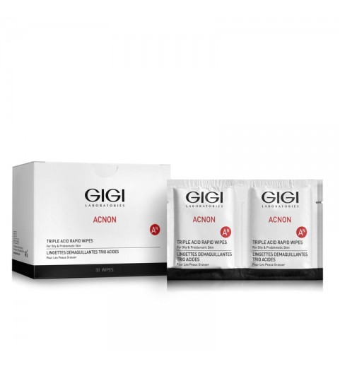 GIGI (ДжиДжи) Acnon Triple acid rapid wipes / Влажные очищающие салфетки, 30 шт