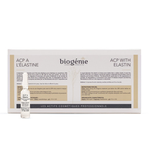 Biogenie (Биожени) A.C.P. Elastine / Ампулы с чистым эластином морского происхождения,10 ампул по 3 мл Biogenie (Биожени) A.C.P. Elastine / Ампулы с чистым эластином морского происхождения,10 ампул по 3 мл