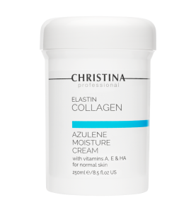 Christina (Кристина) ElastinCollagen Azulene Moisture Cream with Vitamins A, E & HA for normal skin / Увлажняющий крем c витаминами А, Е и гиалуроновой кислотой для нормальной кожи «Эластин, коллаген, азулен», 250 мл