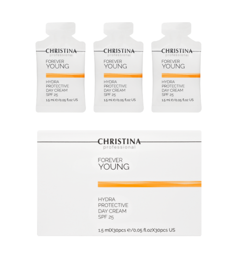 Christina (Кристина) Forever Young-Hydra Protective Day cream SPF25 / Дневной гидрозащитный крем SPF 25 в саше, 30 шт по 1,5 мл