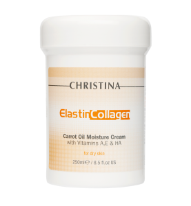 Christina (Кристина) ElastinCollagen Carrot Oil Moisture Cream with Vitamins A, E & HA for dry skin / Увлажняющий крем с витаминами А, Е и гиалуроновой кислотой для сухой кожи «Эластин, коллаген, морковное масло», 250 мл