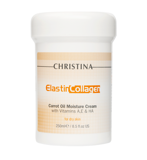 Christina (Кристина) ElastinCollagen Carrot Oil Moisture Cream with Vitamins A, E & HA for dry skin / Увлажняющий крем с витаминами А, Е и гиалуроновой кислотой для сухой кожи «Эластин, коллаген, морковное масло», 250 мл