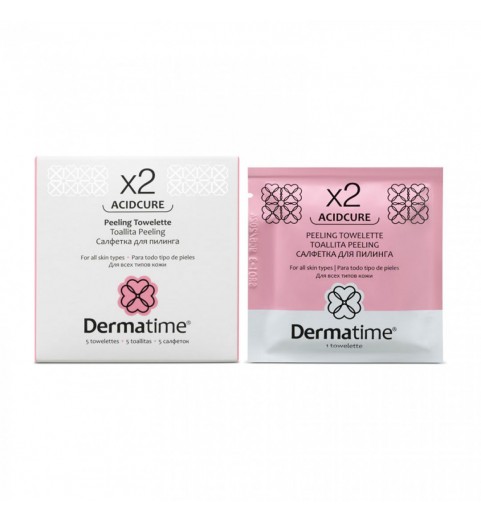 Dermatime Acidcure X2 Peeling Towelette / Набор салфеток для пилинга, 5 шт.