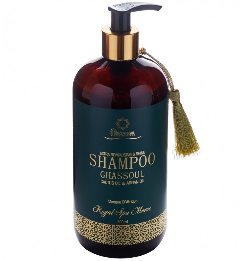 Diar Argana Shampoo Ghassoul / Шампунь с глиной Гассул, маслами Кактуса опунции и Арганы (аромат Манго), 500 мл