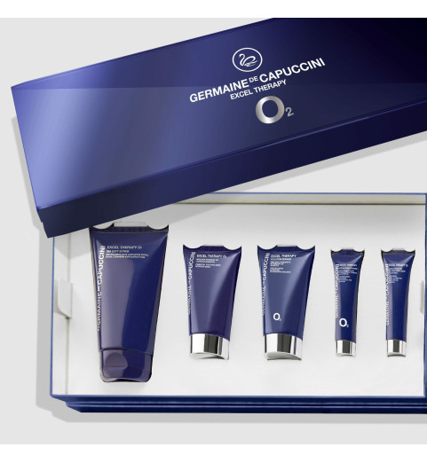 Germaine de Capuccini Набор Excel Therapy O2: Скраб-пенка для лица 150 мл + Маска для лица 50 мл + Крем для кожи вокруг глаз 15 мл + Эмульсия корректирующая для губ 15 мл + Эмульсия кислородонасыщающая для лица 50 мл Germaine de Capuccini Набор Excel Therapy O2: Скраб-пенка для лица 150 мл + Маска для лица 50 мл + Крем для кожи вокруг глаз 15 мл + Эмульсия корректирующая для губ 15 мл + Эмульсия кислородонасыщающая для лица 50 мл