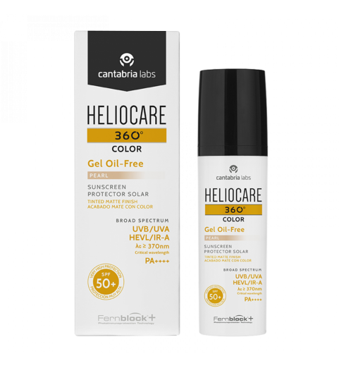 Heliocare 360º Color Gel Oil-Free Pearl / Тональный солнцезащитный гель с SPF 50+ (Жемчужный), 50 мл