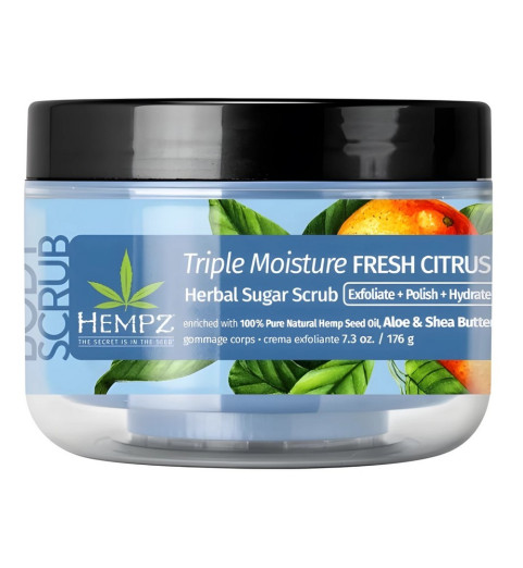 Hempz Triple Moisture Fresh Citrus Herbal Sugar Scrub / Скраб для тела Тройное увлажнение, 176 г Hempz Triple Moisture Fresh Citrus Herbal Sugar Scrub / Скраб для тела Тройное увлажнение, 176 г
