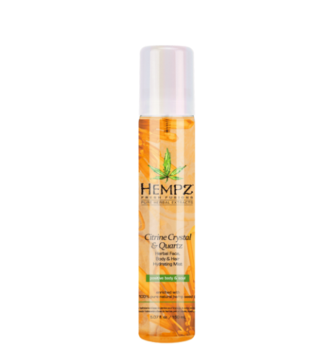 Hempz Citrine Crystal & Quartz Herbal Face, Body & Hair Hydrating Mist / Спрей увлажняющий для лица, тела и волос с мерцающим эффектом Желтый Кварц, 150 мл