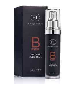 Holy Land (HL) B First Anti-Age Eye Cream / Крем для век с ароматом мужского парфюма, обогащенный пептидами, пантенолом, эластином и коллагеном, 30 мл