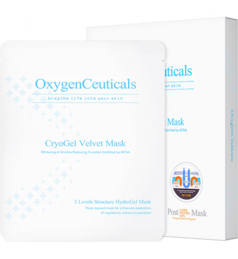 OxygenCeuticals CryoGel Velvet Mask / Криогелевая маска для кислородного питания, мгновенного увлажнения, умягчения и выравнивания тона, 6 шт