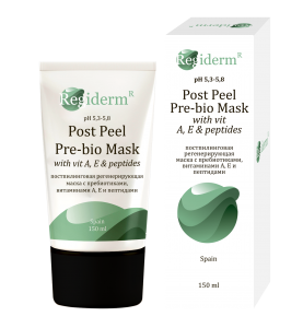 Regiderm Post Peel Pre-Bio Mask With Vit A, E & Peptides / Постпилинговая, регенерирующая маска Режидерм, 150 мл