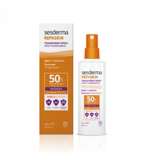 Sesderma Repaskin Transparent Spray Body Sunscreen SPF 50 / Спрей солнцезащитный прозрачный для тела SPF 50, 200 мл