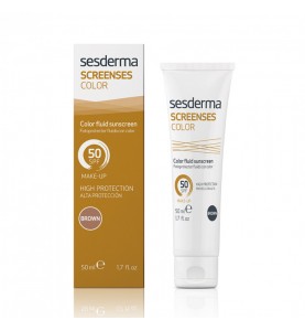 Sesderma Screenses Color Fluid Sunscreen SPF 50 Brown / Средство солнцезащитное тональное SPF 50 (Темный тон), 50 мл
