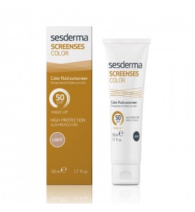 Sesderma Screenses Color Fluid Sunscreen SPF 50 Light / Средство солнцезащитное тональное SPF 50 (Светлый тон), 50 мл