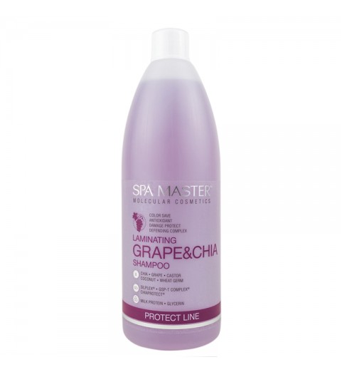 Spa Master Laminating Shampoo pH 4,5 / Ламинирующий шампунь для защиты волос с виноградом и чиа, 970 мл