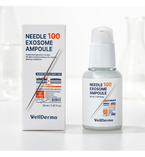 Wellderma Needle 100 Exosome Ampoule / Сыворотка с экзосомами и микроиглами-спикулами, 30 мл