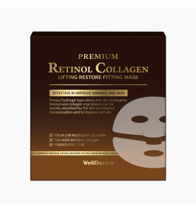 WellDerma Premium Retinol Collagen Lifting Restore Fitting Mask / Премиальная восстанавливающая маска на основе ретинола и коллагена,4*25г